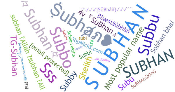 ألقاب لـ Subhan